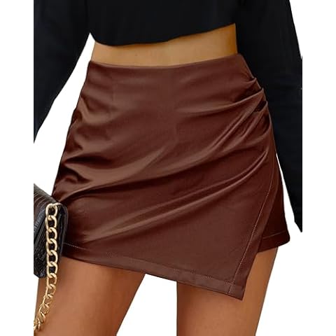 luvamia Faux Leather High Waisted Skort Size Large Cover