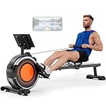 Dripex Rowing Machines for Home Gym, Rowing Machine Magnetic Rower, Max 350 LBS, 16 Levels of Workout Resistance, Dual Slide Rail, Bluetooth App Compatible, LCD Monitor, Row Machine for Gym Exercise
