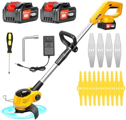 Best Cheap Weed Wacker - Which One Will Transform Your Yard Work? 8 Tucssarg Cordless Weed Wacker Electric Grass Trimmer with 21v 4000mah Battery Powered Weed Trimmer Lightweight Lawn Edger Tool for Small and Medium Garden and Yard Lawn