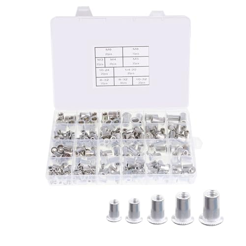 kimllier 300Pcs Rivet Aluminum Nuts Assortment Kit Rivet Set Nuts 150 Metric 150 SAE