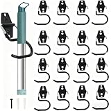 Tlence 16 Pack Metal Broom Hooks, Heavy Duty Garage Holder Wall Mount, S Type Anti-Slip Mop Rack, Cleaning Tools Holder Storage Organizer Hanger for Shovel Rakes Shed Garden Lawn Yard