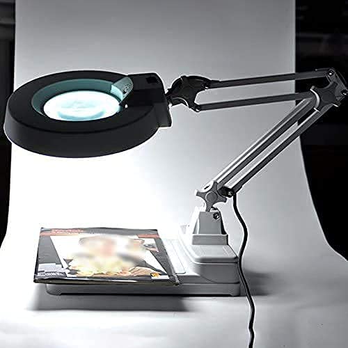 JOZZY Lupa,Gafas con luz, con luz, 10X 15X 20X Plegable, Estable Luz LED de ángulo Ajustable de 360 ° Adecuada para apreciación, Lectura, Mantenimiento, Denti