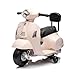 Moto Elettrica Per Bambini Mini Vespa GTS Piaggio 6V Scooter Con Licenza Ufficiale Sedile In Pelle E Schienale Luci E Suoni Realistici Batteria Ricaricabile E Caricatore 18-36 Mesi (Bianco)
