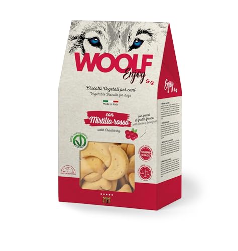 Woolf – Enjoy – Galletas con arándanos Rojos – Snacks, chuches, golosinas, premios, Galletas para Perros – 400gr