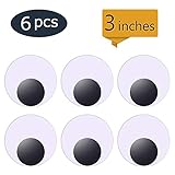 Wiggle Eyes, Artmaze 6 pcs Giant Wiggle Googly Eyes Self Adhesive Large Wiggle Eye Stickers 3 inches (7.5 cm)