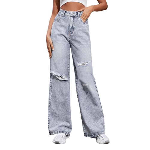 Pantalon droit en jean femme décontracté style urbain tendance 2026