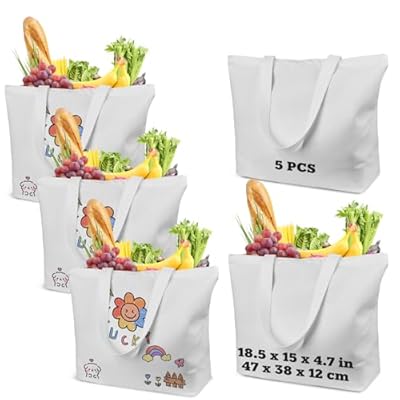 WeStar 5 Pack Sublimation Tote Bags Blanks,12oz...