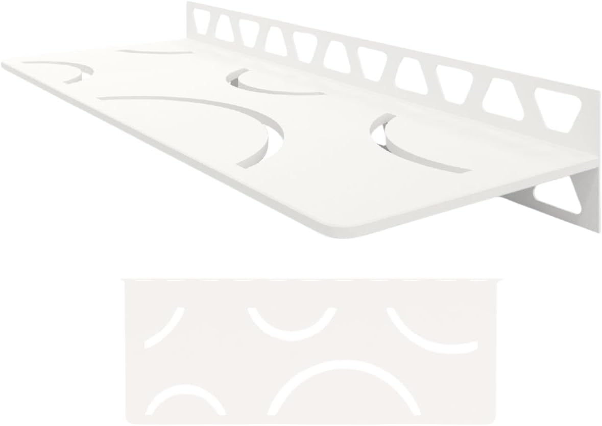 Schluter Rectangular Shelf for Tiled Walls - 4mm Thick, Curve Design, Aluminum Material, Matte White Finish - SWS1D6MBW