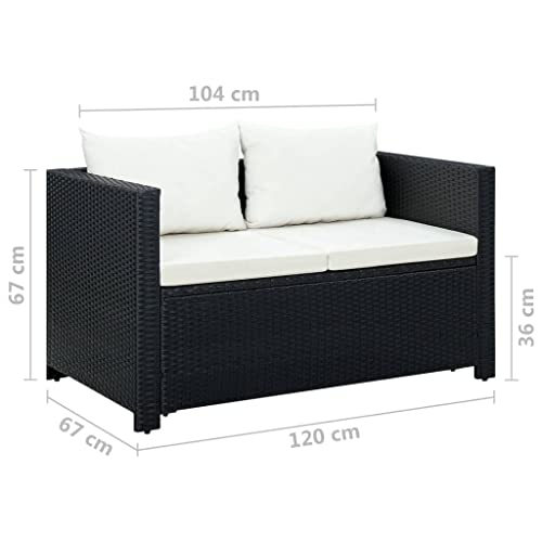 Salon de jardin polyrotin noir 3 pièces compact pour optimiser les petits balcons