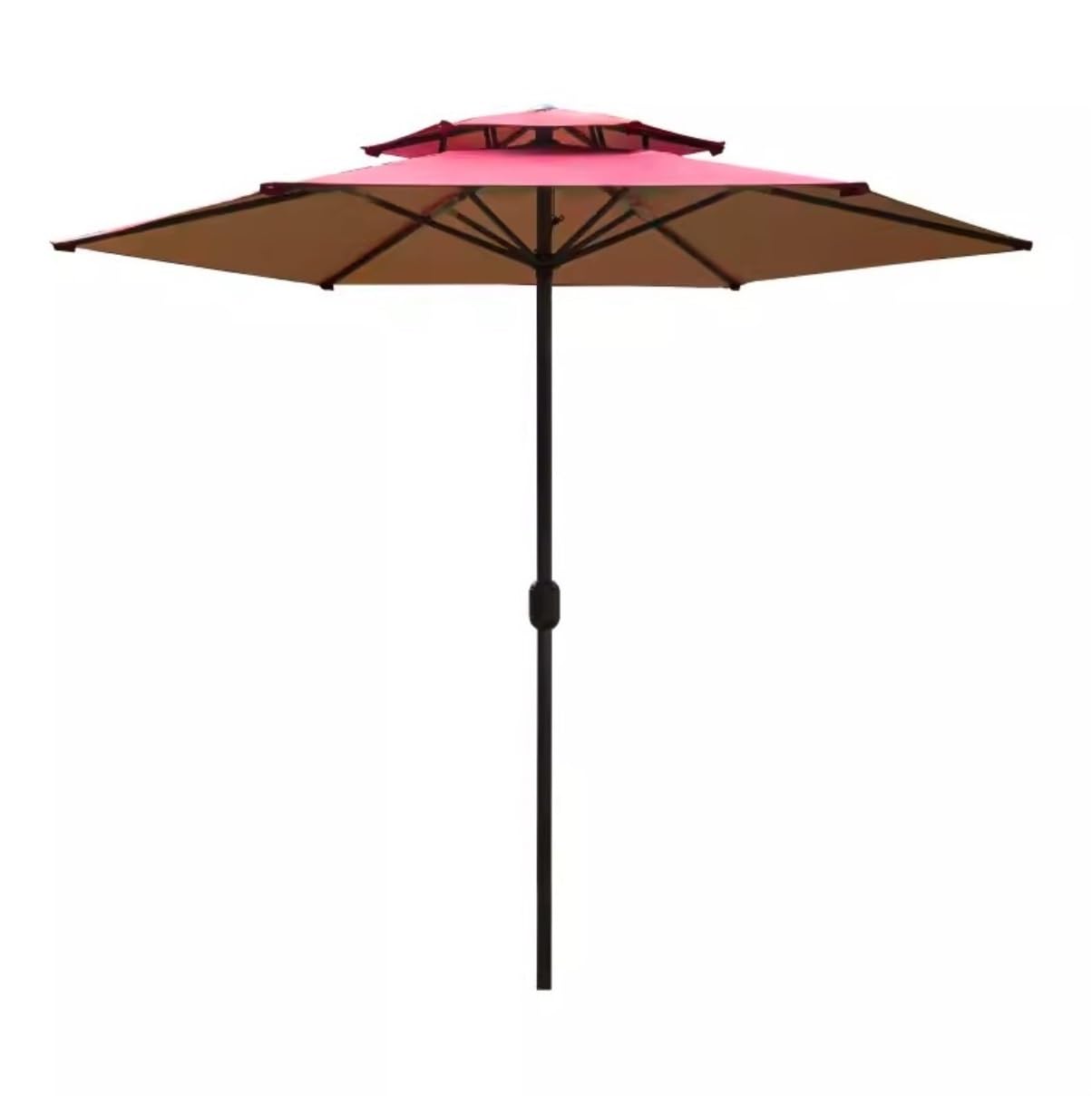 HYUFEIAO Garden Umbrella Parasol Outdoor Umbrella 8.2FT Patio Umbrella Double Tiers Outdoor Umbrella Patio Table Umbrella With Push Button Crank Beach Umbrella Patio Umb(D 250cm)