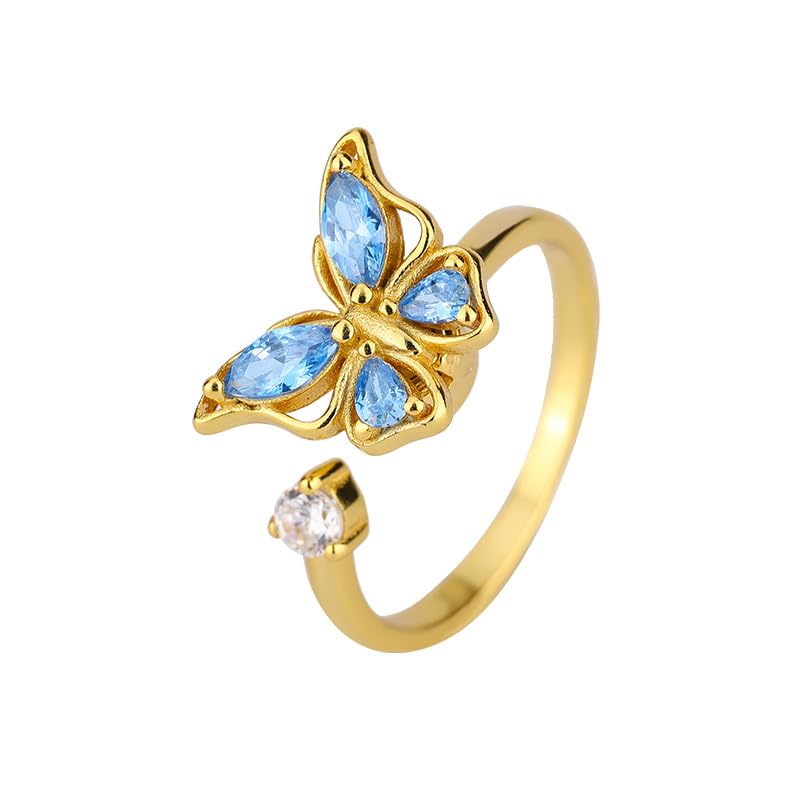 Bague femme argent papillon ajustable contre l'anxiété au quotidien