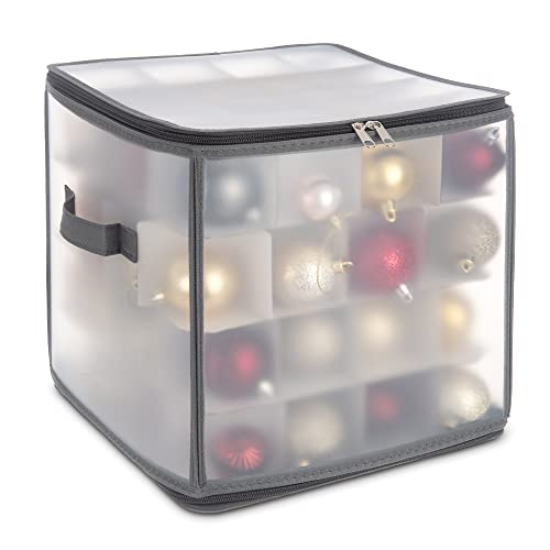 LIVIVO Cubo de almacenamiento de bolas de Navidad y decoración con separadores acolchados para 64...