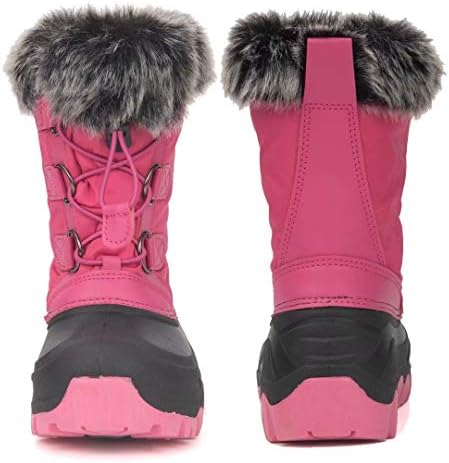 Outee Toddler Kids Waterproof Warm Snow Winter Boots with Fur Lined Faux 6 41d4kl vIkL. AC