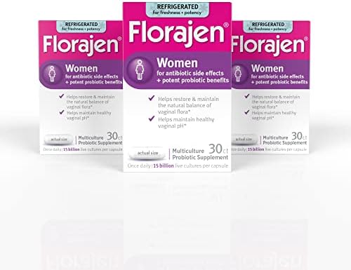 Florajen Women’s Vaginal Probiotics, Provides Gut Health & Constipation Relief for Adults and Bloating Relief for Women, 90 Capsules (3 Packs of 30) (Refrigerated)