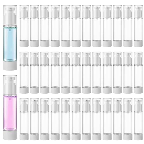 40 PCS 1.7 Oz 50ml Airless Pump Bottles Travel Size Empty Pump Bottle Lotion Container Refillable Cosmetic Pump Dispensers for Foundation Moisturizer Shampoo Toiletry
