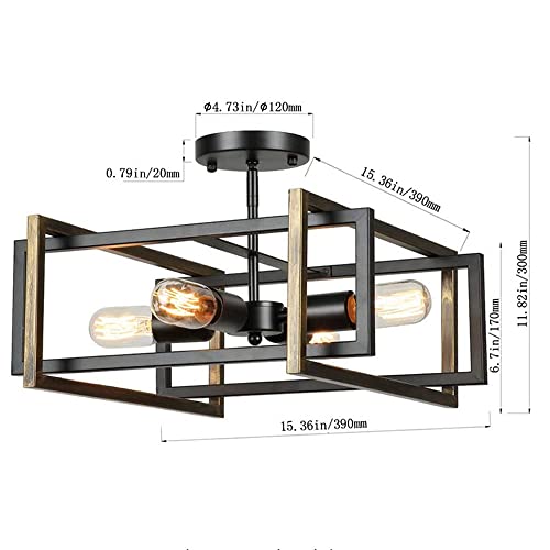Lustres noirs peints style ferme avec traitement de surface unique