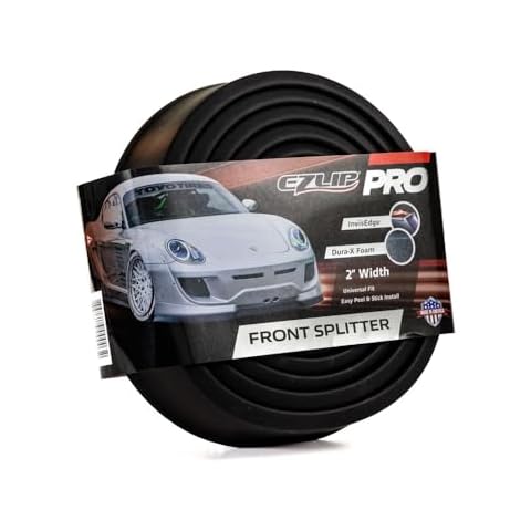 EZ Lip Front Splitter PRO – Universal Fit 2-inch Lip Spoiler, Car Accessory to Protect and Customize Your Ride, Black Cover