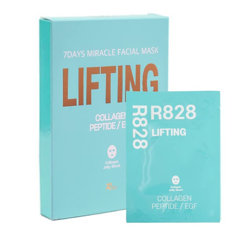 10 Pack Lifting Face Mask Instant Lifting & Glowing Face with Hydrolyzed Collagen and EGF Peptide