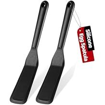 Eggssentials Pack of 2, Egg Spatula - Non-Stick, High Heat Resistant Kitchen Tools for Panckes, Eggs, Baking, Cooking, and Mixing - Black Egg Spatula