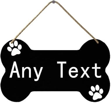 Personalized Dog Bone Sign Custom Wood House Sign Decor for Home Farmhouse 4.8"x8.4" Welcome Pet Lover Gifts