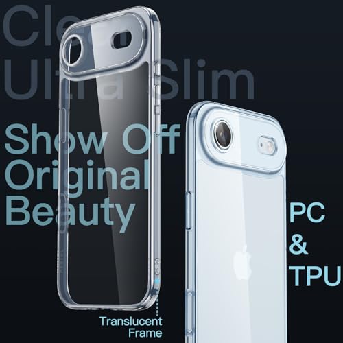 Image of JETech Slim Case for iPhone Air with Camera Lens Full Protection, Ultra-Thin Lightweight Clear Minimalist Protective Phone Cover, 6.5-Inch Display (Sky Blue)
