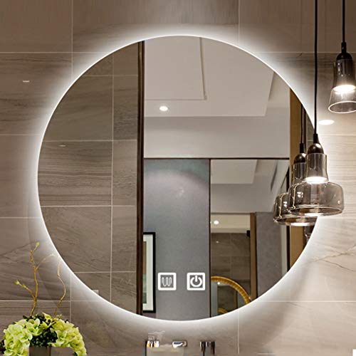 Miroir tactile intelligent à LED bicolore avec désembuage pour salle de bain