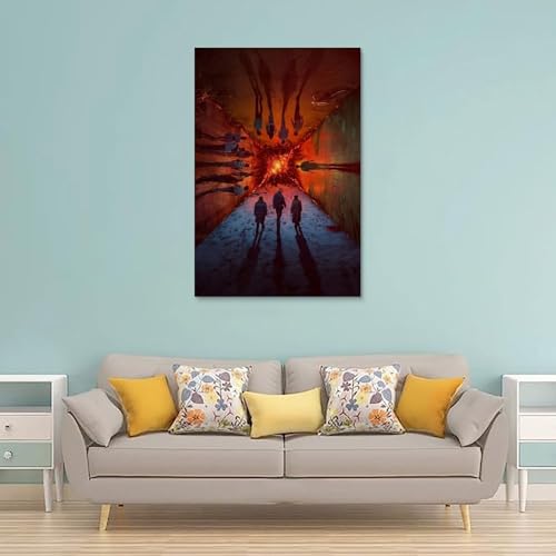 QPKNZNBAR Stranger Poster Things Horror Vintage Tv Series Für Zimmer, Ästhetische Leinwand-Wandkunst, Schlafzimmer-Dekor Posters 12x18inch(30x45cm)