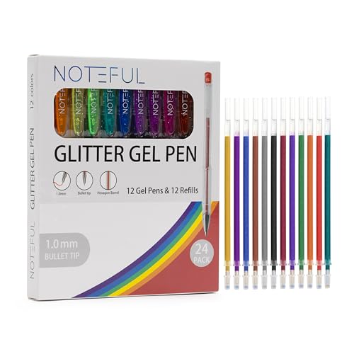 Set de 12 Bolígrafos Gel Glitter Multicolor miniatura 3
