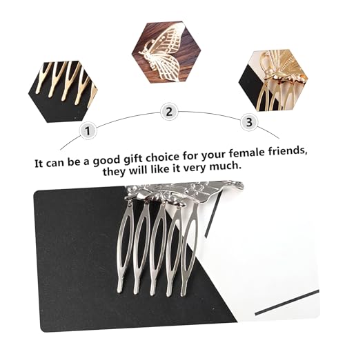 Pack de 4 Peines Mariposa Metálicos Plata y Oro miniatura 5