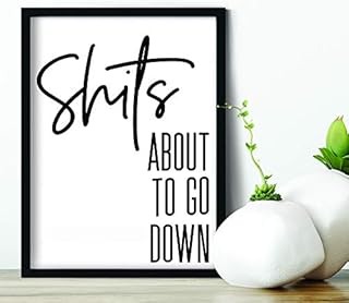 Little Angels Jamboree Shits About To Go Down Bathroom Toilet Prints Wall Art Poster Funny Humour Home Pictures Modern Minimal