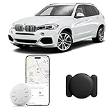 ZFSJTAG Car GPS Tracking Device for Vehicles, 1PCS Real Time GPS Tracker for Car Work with Find My (iOS Only),Hidden Mini GPS Tracker,No Monthly Fee (White Tracker, Black Magnetic Case)