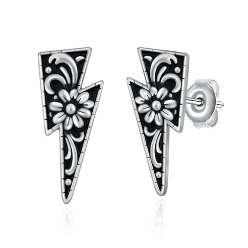 Boucles d'oreilles éclair en argent sterling 925, puces unisexes pour adultes