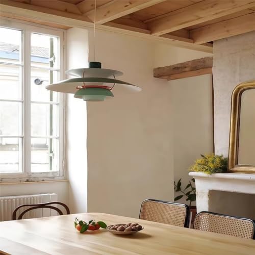 Lampe suspendue design scandinave vert de 50cm pour salon - 6