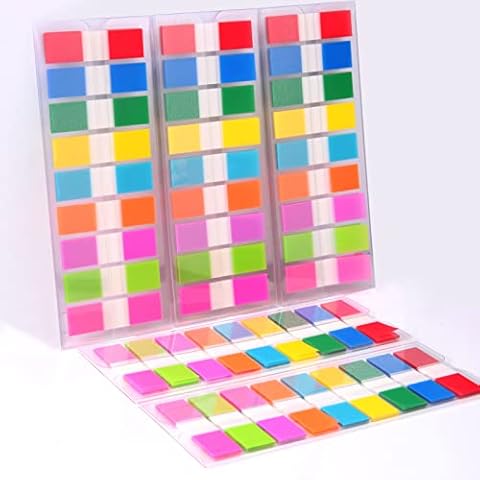 Sticky Tabs,moinkerin 900 Pieces Transparent Sticky Notes Book Tabs PET Multicolor for Bookmarks,Studying,Office,School Planner Memo Cover