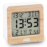 radiowecker watson Kleiner und kompakter Wecker mit übersichtlichem LCD-Display (5, 1 x 4, 4 cm). Anzeige von Uhrzeit, Raumtemperatur, Datum und Wochentag. Weiße Display-Beleuchtung auf Knopfdruck