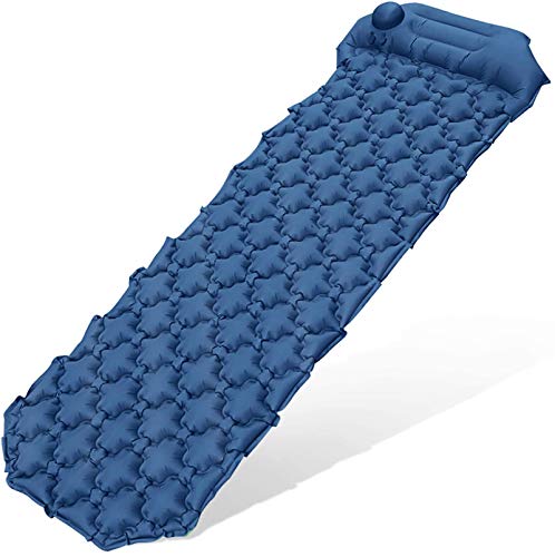 Senelux Tapis de camping avec pompe intégrée améliorée Matelas gonflable avec oreiller pour la randonnée, les voyages, la randonnée, matelas pneumatique, compact et ultraléger Cover
