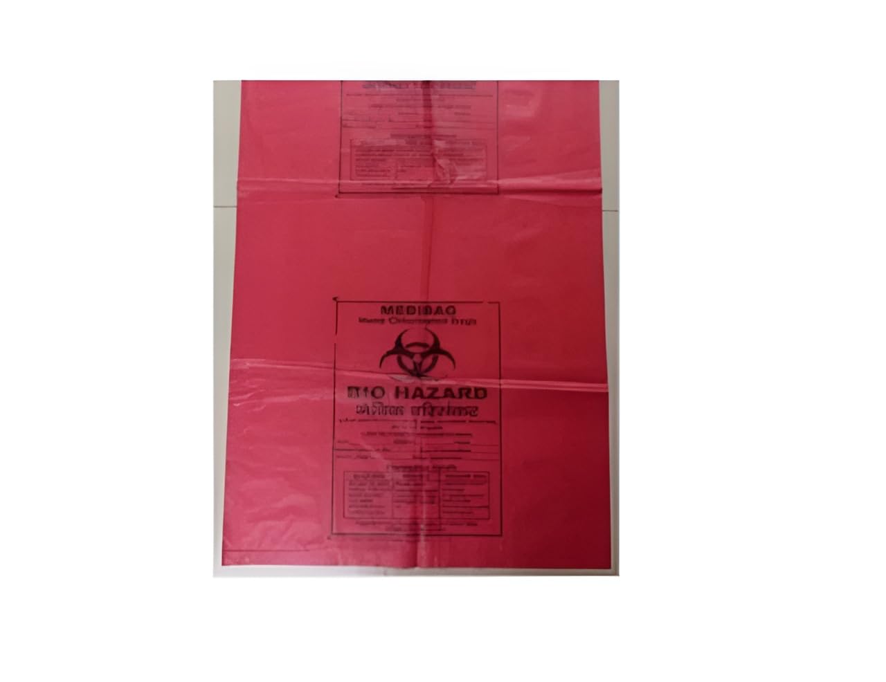 Dermec Biohazard/Bio-Medical Waste Bag | Hygiene Bio Waste Bag | Printed Garbage Bags | 21X24 Inch | (Pack of 40, Red)