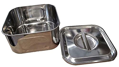 PMC Precious Metal Silver Clay Firing Vessel Sinter Pan Stainless Steel Tray 115mmx115mmx80mm, with Lid, for Jewelry Making