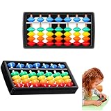 DOITOOL 2pcs Abacus for Kids Math, Mini Abacus 7 Column Soroban, Toddler Math Educational Toy for Preschool Early Development and Mental Arithmetic Training, 4.65x2.36 inches, Plastic