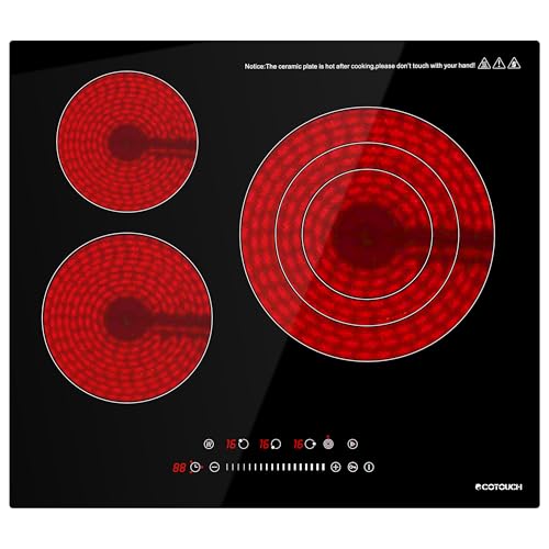 ECOTOUCH Built-in 3 Burner Electric Cooktop 24 Inch