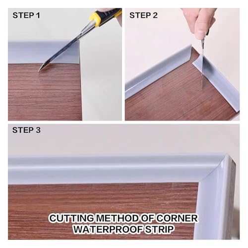 Miniatura 6 de Hinapan 2 M De Protección Contra Golpes Para Ducha, Autoadhesivo, Para Encimeras De Cocina, Tiras De Protección Contra El Agua, Tope De Agua De Silicona Impermeable, Separación En Seco Y Húmedo En El