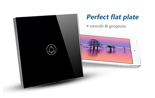 Ding Dong T&uuml;rklingelschalter mit Touchscreen, geh&auml;rtetes Kristallglas, 110 / 240 V