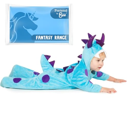PRETEND TO BEE Blue and Purple Dinosaur Monster Onesie Dress Up Costume for Kids/Toddlers/Baby, 12-18 Months