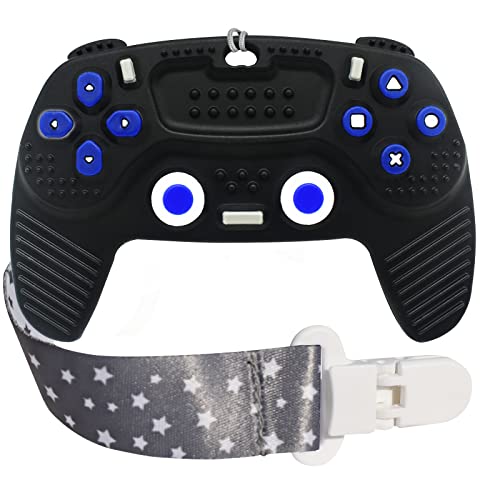 Image of Teething Remote Control for Baby with Pacifier Clip, Funny Teethers for Baby Girl Or Boy,Teething Toys for Babies 3-6 6-12 Months(Black)