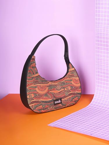 Image of ZOUK Pixi Small Shoulder Bag | Vegan Leather Evening Bag for Women with Shoulder Strap, Zip Closure & Water-Resistant Lining | Stylish Handcrafted Purse |