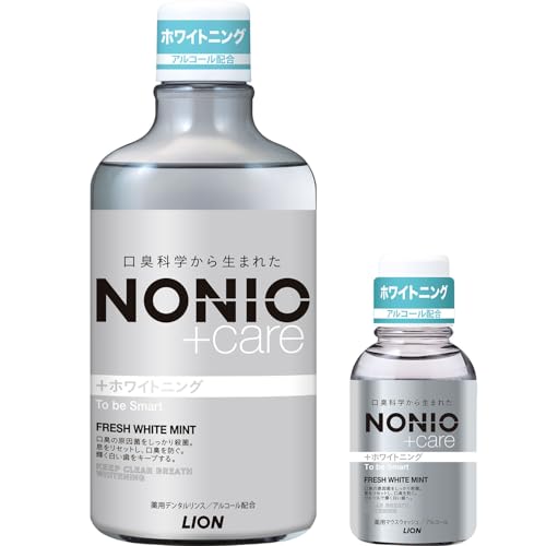 【Amazon.co.jp限定】NONIO(ノニオ)プラスホワイトニング デンタルリンス フレッシュホワイトミント [医薬部外品] 600ml+ミニリンス80ml 液体歯磨き 口臭原因菌を殺菌の商品画像（Amazon）