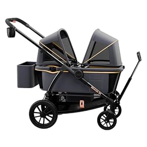 Pamo Babe Tandem-Kinderwagen Grau Doppelsitzer