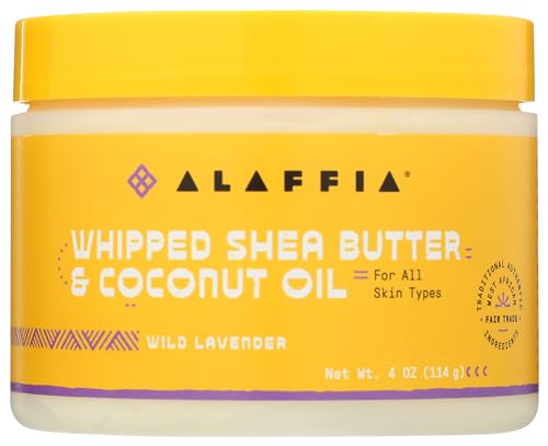 Alaffia, Coconut Oil Whipped Shea Butter Wild Lavender, 4 Ounce