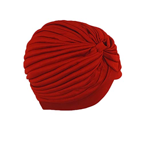 Vintage Look Turban Spandex Pleated Gypsy Costume Accessory Red