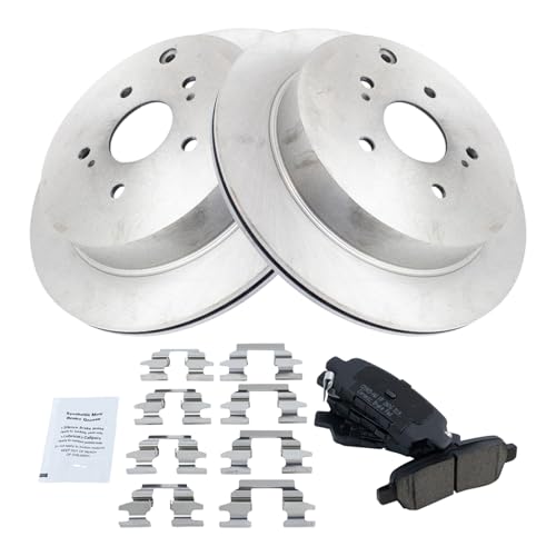 Image of TRQ Rear Brake Pad and Rotor Set Ceramic Compatible with 2009-2013 Suzuki Grand Vitara